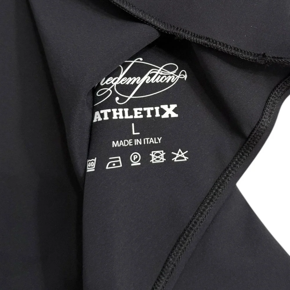 NEW Redemption Athletix Black Bodysuit Swimsuit Womens L  Long Sleeve Open Back